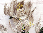 An Early 20th C French Floral Beaded White Lily Bouquet