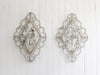 A Pair of Early 20th C Floral & Leaf White Beaded Wreaths (F)