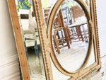 A 19th C French Pine Cushion Mirror with Bevelled Glass