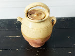 Antique French Terracotta Water Jug with Yellow Decoration 2