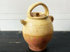 Antique French Terracotta Water Jug with Yellow Decoration 2