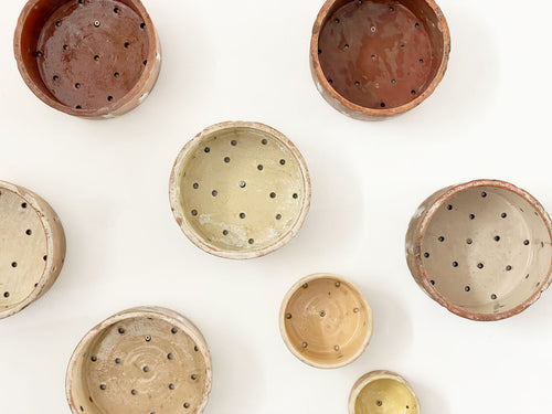 Late 19th C French Glazed Terracotta Cheese Moulds
