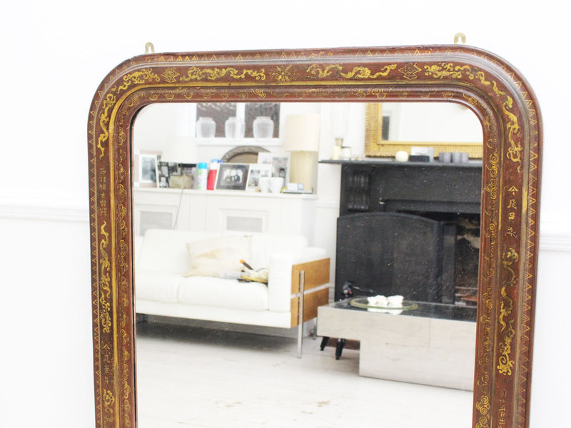 A Large 19th C French Chinoiserie Mirror