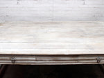A 19th Century Four Drawer French Painted White Oak Large Kitchen Table