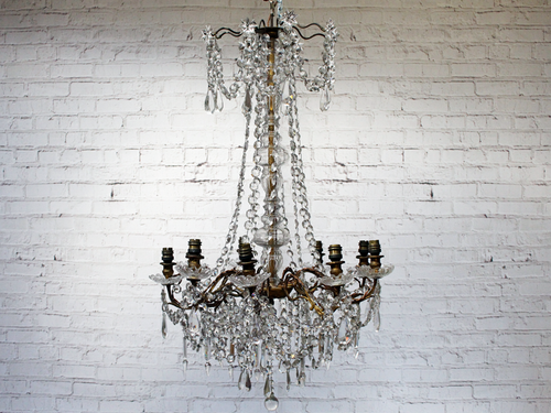 Antique French Late 19th Century Crystal Chandelier