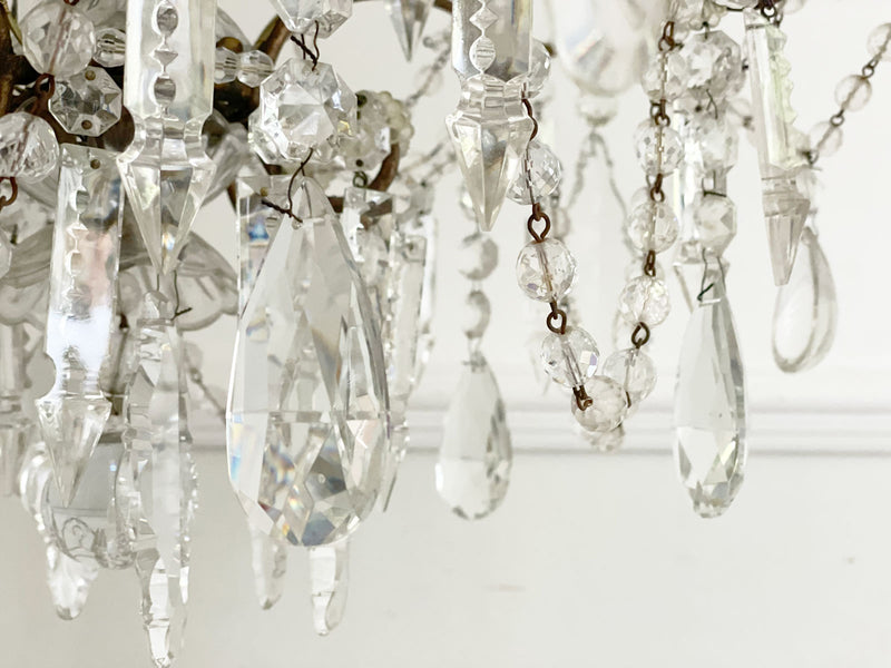 A 19th Century French Crystal Six Light Chandelier