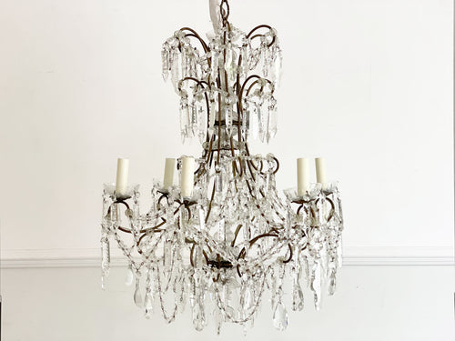 A 19th Century French Crystal Six Light Chandelier