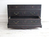 An Early 19th C Black Painted French Commode with Marble Top