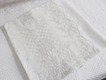 Bolsters - Antique French White on White Embroidered Cornely on Linen Bolster P341