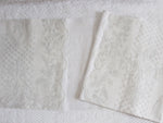 Bolsters - Antique French White on White Embroidered Cornely on Linen Bolster P341