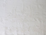 Bolsters - Antique French White on White Fine Embroidery on Linen Bolster by Charlotte Casadéjus