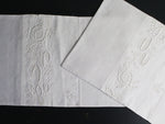 Medium Bolster - Antique French White Embroidery on Linen by Charlotte Casadéjus