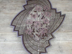 A Very Large and Unusual Early 20th C Floral Beaded Wreath in Aubergine and Mauve Tones