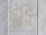 30cm Square Cushion - Delicate Antique French Embroidery on Linen P346