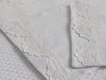 30cm Square Cushion - Antique French Embroidery on Linen P351
