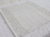 50cm Square Cushion - Antique French White on White Broderie Anglaise on Linen P362