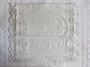 50cm Square Cushion - Antique French Embroidered Edging on Linen P353