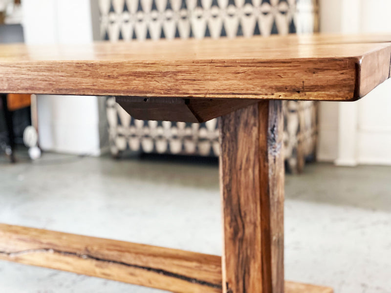 An early 20th Century French Oak Trestle Table