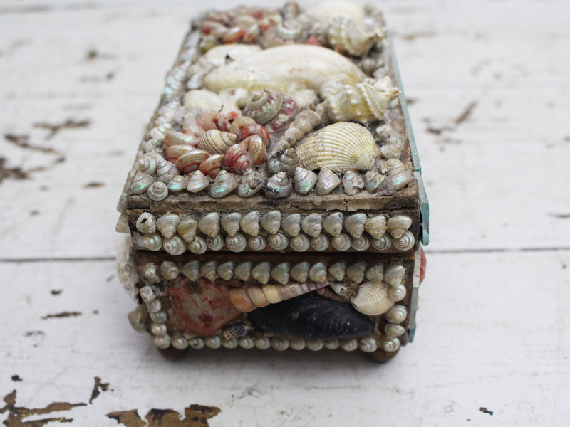 A Decorative Antique Shell Covered Box 3 of 4