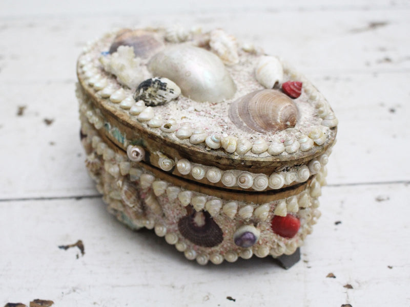 A Decorative Antique Shell Covered Box 4 of 4