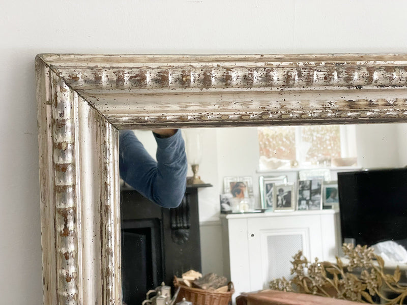 A 19th C French Silver Gilt Overmantle Mirror