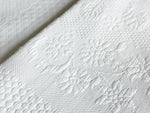 An Antique French Piqué Bedcover with Pompoms White - Antique French Textiles - Charlotte Casadejus 