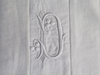 Small Bolster Monogrammed - Antique French White on White Monogrammed 'D' Cushion