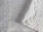 Medium Bolster - Antique French White Embroidered Piqué by Charlotte Casadéjus
