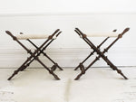 A Pair of Very Large Iconic Napoleon III Cast Iron Stools