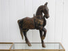 A Late 19th C Indian Carved Wood Painted Sculpture of a Horse