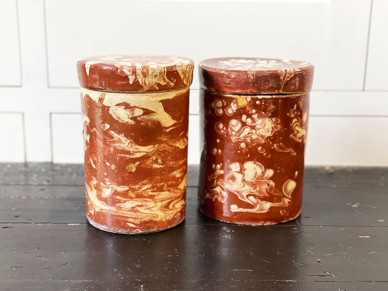 Late 19th C Southern Italian Glazed Ceramic Lidded Jar 1