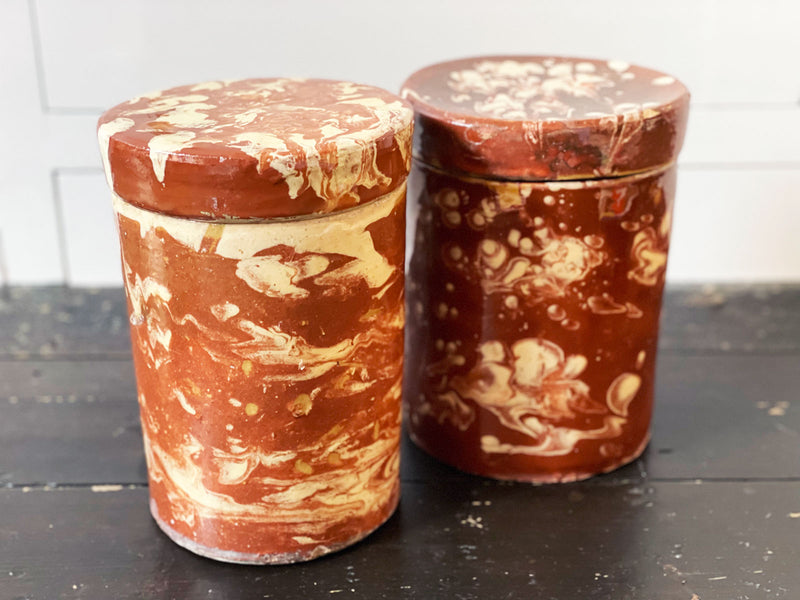 Late 19th C Southern Italian Glazed Ceramic Lidded Jar 2