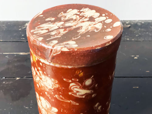 Late 19th C Southern Italian Glazed Ceramic Lidded Jar 2
