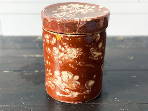 Late 19th C Southern Italian Glazed Ceramic Lidded Jar 2