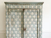 A Late 19th Century Italian Armoire with Blue & Off-White Decoration