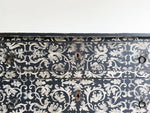 A 19th Century Italian Ornately Painted Black & Off White Commode