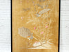 Exceptionally Large Antique Japanese Hand Embroidery Depicting Peacocks in Black Frame