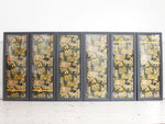 A Set of Six Framed Antique Japanese Silk Obi Wall Panels