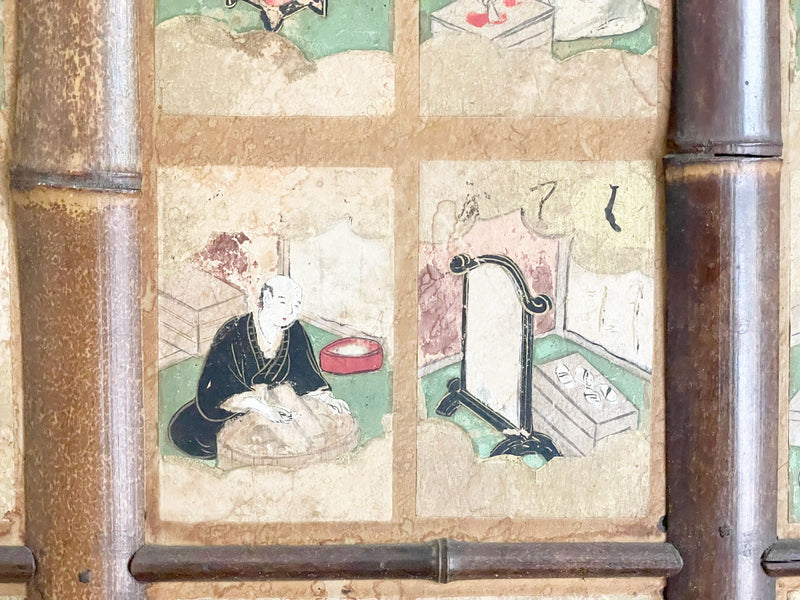 Four Hand Painted 19th C Japanese Panels