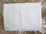 Spanish Embroidered Sheet with Large Monogram 'JC' with Matching Pillowcases