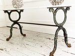 A Late 19th C French Cast Iron Garden Dining Table with Marble Top