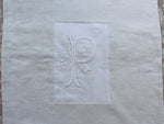 P 50cm Square Cushion - Antique French Monogram P on Linen P5079