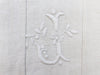 J Small Bolster - Antique French J Monogram on Linen PR62