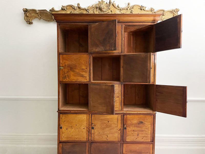 A 19th Century Mahogany Notary Deeds Cabinet with 15 Compartments