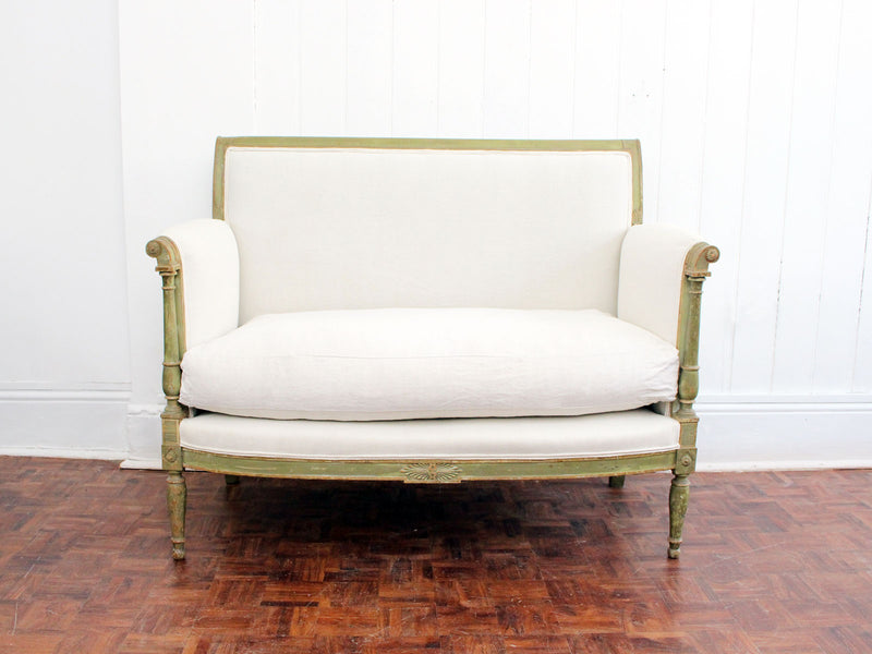 A French Late 18th C Baby Sofa with Original Paint