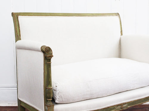 A French Late 18th C Baby Sofa with Original Paint