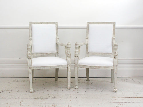A Late 19th Century French Pair of Egyptian Revival Armchairs
