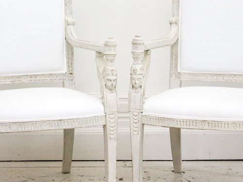A Late 19th Century French Pair of Egyptian Revival Armchairs