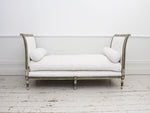 A French 19th Century Painted Grey Green Daybed