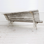 An Early 20th C Painted French Garden Bench with Faux Bois Frame